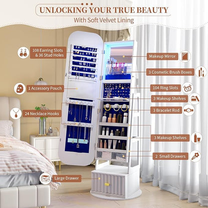 61" Full Length Mirror Jewelry Cabinet - Image 5