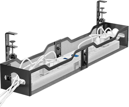 Under Desk Cable Management Tray 32'', Cable Management Under Desk No Drill by Litwaro