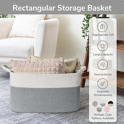 Goodpick Large Toy Storage Basket, Woven Storage Basket - Image 7