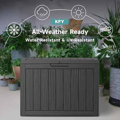 45 Gallon Waterproof Resin Deck Box, UV Resistant Outdoor Storage - Image 4