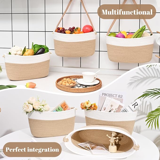 Hanging Basket, 3-Tier Woven Wall Basket - Image 5