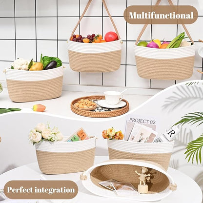 Hanging Basket, 3-Tier Woven Wall Basket - Image 5