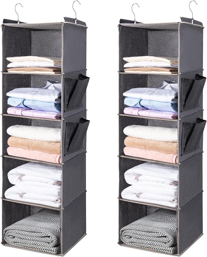 BOOMIBOO Hanging Closet Organize and Shelves，5-Hanging Shelf by BOOMIBOO