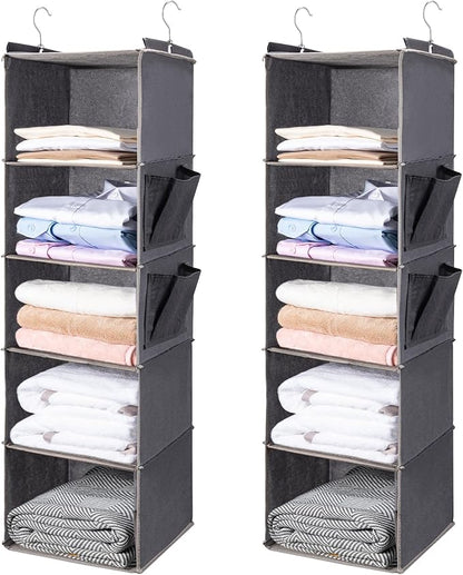 BOOMIBOO Hanging Closet Organize and Shelves，5-Hanging Shelf by BOOMIBOO