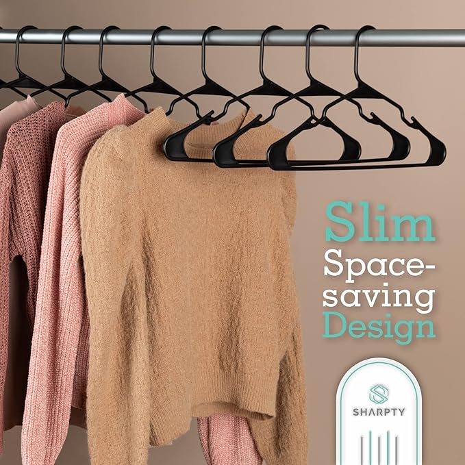 Sharpty Plastic Hangers, 35 Pack, Space Saving, Heavy Duty - Image 5