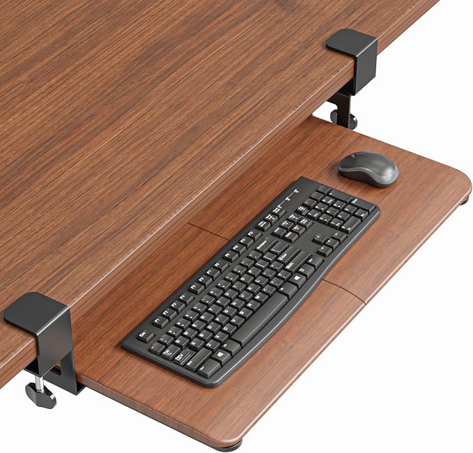 BONTEC KMT01 Under Desk Keyboard Tray, Pull-Out Keyboard & Mouse Platform by BONTEC