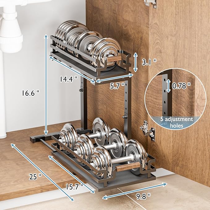 Under Sink Organizer, 2 Tier Slide Out Storage - Image 7