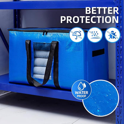 TAILI Extra Large Moving Bags, 10 Pack Blue Heavy Duty Totes - Image 8