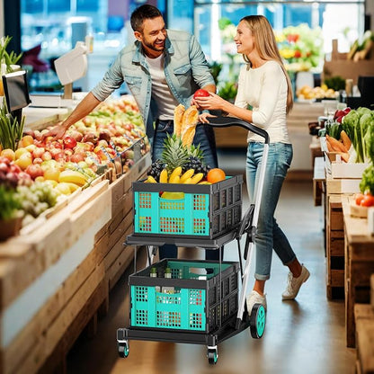 Collapsible Shopping Cart, 8-in-1 200LBS Multi Functional Utility Cart - Image 2
