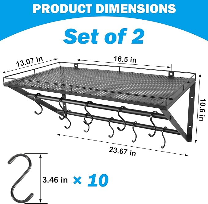 RedCall 2 Pack Garage Wall Shelf - Image 3