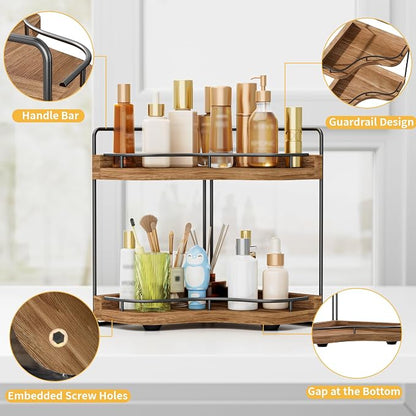 2-Tier Corner Bathroom Counter Organizer - Image 4