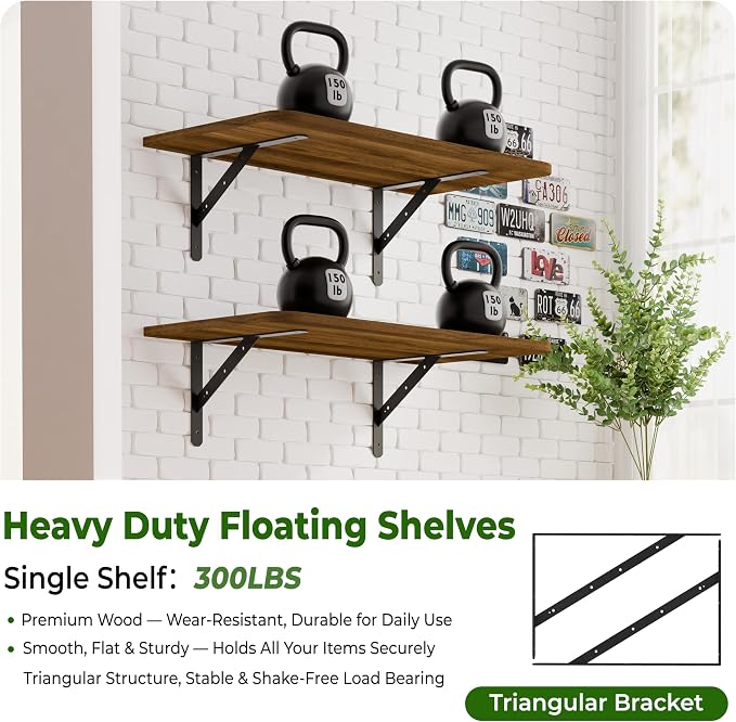 Dogsky 2-Pack Garage Storage Shelving Wall Mounted, 3x2Ft Heavy Duty Wood - Image 5