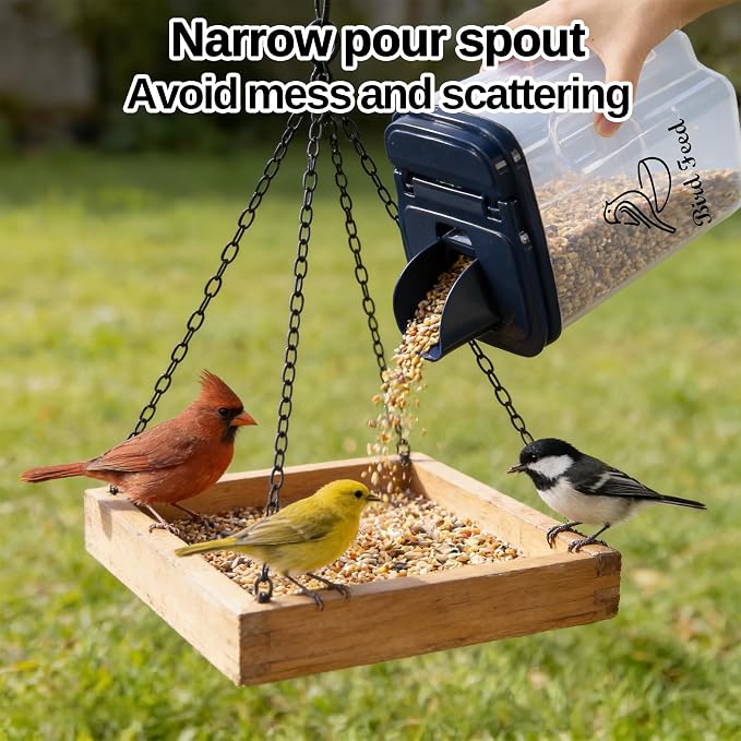 3L/3.2Qt Bird Seed Storage Container, Bird Seed Container - Image 2