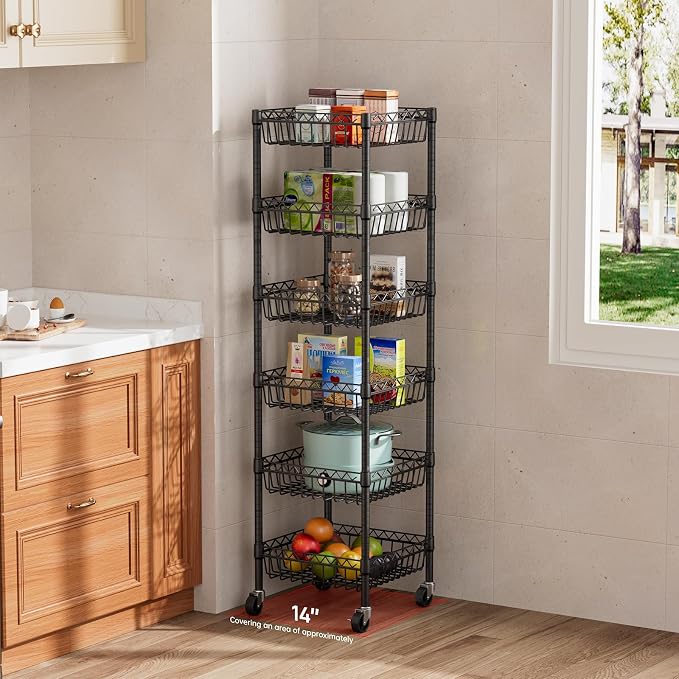 6 Shelves Storage Shelf Wire Closet Bathroom Organizers Metal Pantry Kitchen - Image 8