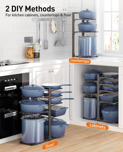 ORDORA Pots and Pans Organizer under Cabinet, 20.8" Height Heavy Duty 120LBS - Image 5