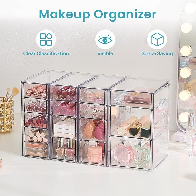 Vtopmart 4 Set Clear Desk Organizer, Pen Organizer - Image 5