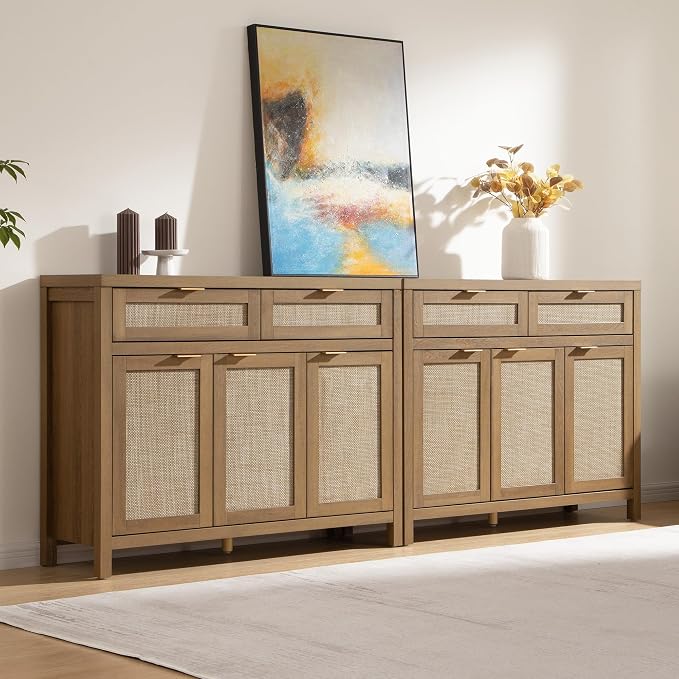 SICOTAS Rattan Sideboard Buffet Cabinet by SICOTAS