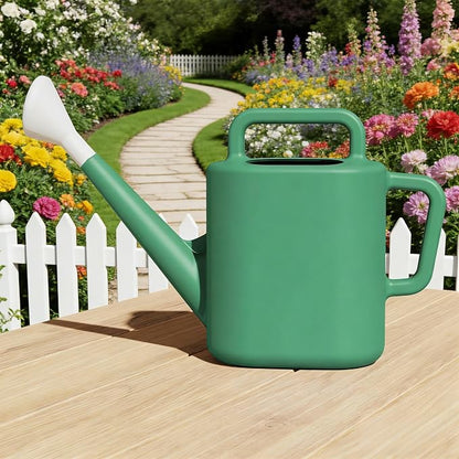 2 Gallon Resin Watering Can Green Lily – Top & Side Dual Handle by Unknown