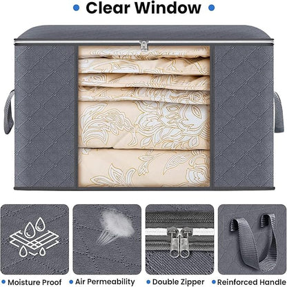 Large Clothes Storage Bags 8 Pack, Foldable Closet Organizers - Image 3