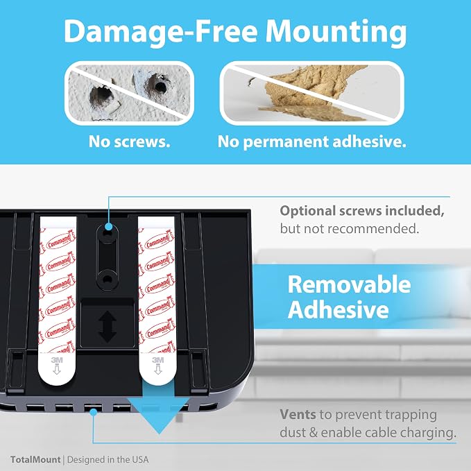 TotalMount Hole-Free Remote Holder – Eliminates Need to Drill Holes in Your Wall - Image 4