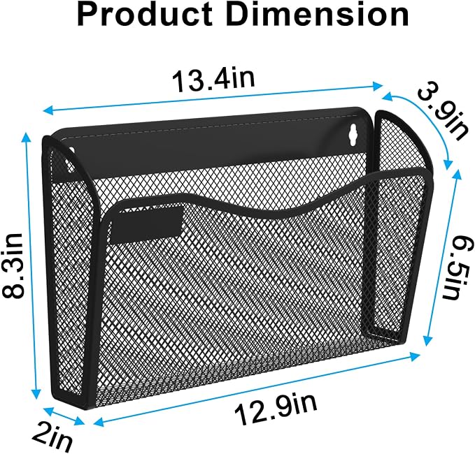 Wall File Organizer, Mesh Hanging File Organizer, Home Office Organization and - Image 4