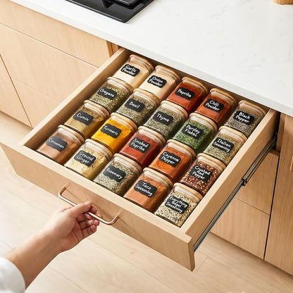 TBWIND 12 Pack 4 oz Square Glass Spice Jars - Image 3