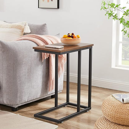 VECELO C Shaped End Side Table for Sofa Couch and Bed Snack TV Tray for Living - Image 6