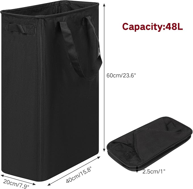 efluky Slim Laundry Basket, Narrow Laundry Hamper - Image 2