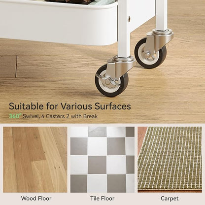 Nunsino 3 Tier Rolling Cart, Utility Cart - Image 5