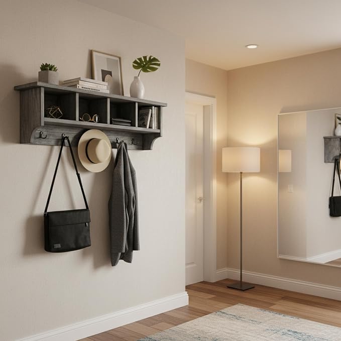 Pomona Solid Wood Entryway Coat Rack - Image 6
