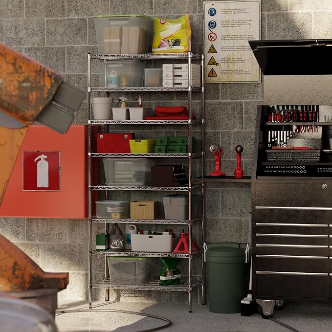 18" Deep x 36" Wide x 86" Height Wire Shelving Kit | 8-Tier | NSF Commercial - Image 7