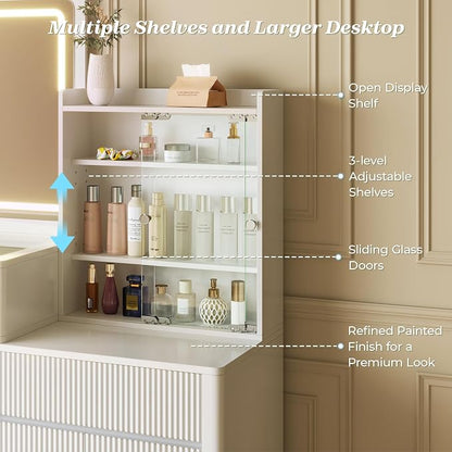 PRAISUN 55'' Large Makeup Vanity Desk - Image 7