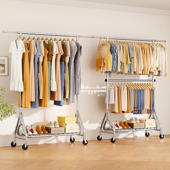 Double Rods Clothing Rack, Heavy Duty Clothes Rack - Image 8