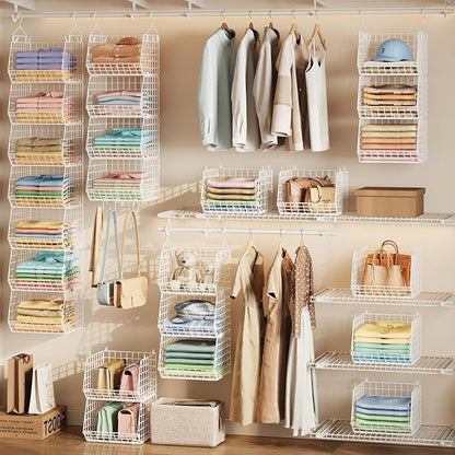7 Tier Hanging Closet Organizer and Storage, Foldable Wire Closet Shelving - Image 5