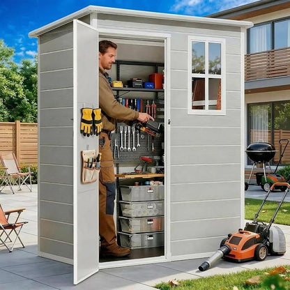 Gizoon 5x3 FT Resin Outdoor Storage Shed, Weather-Resistant Plastic Garden Tool by Gizoon