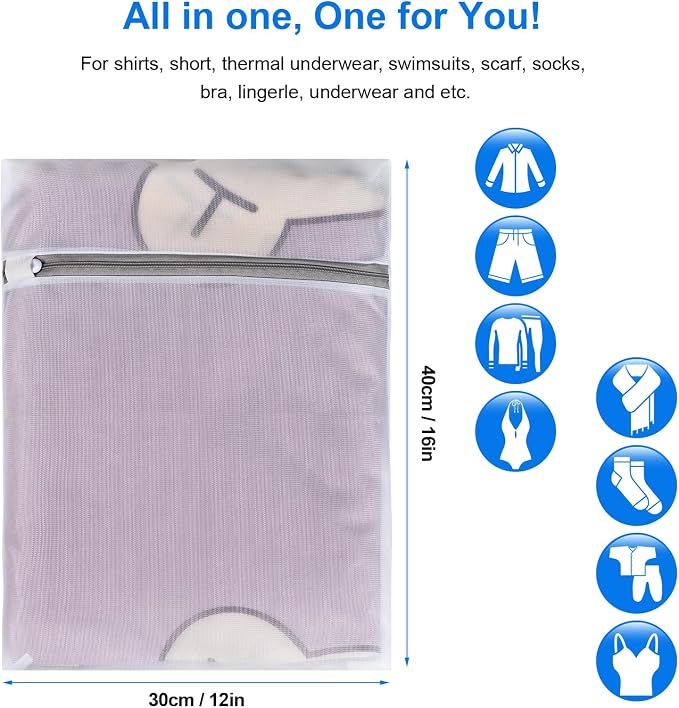 6 Pcs Laundry Bag, 12“x16”Mesh Laundry Bags - Image 2