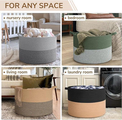INDRESSME 115L Extra Large Blanket Basket, Woven Baskets - Image 4