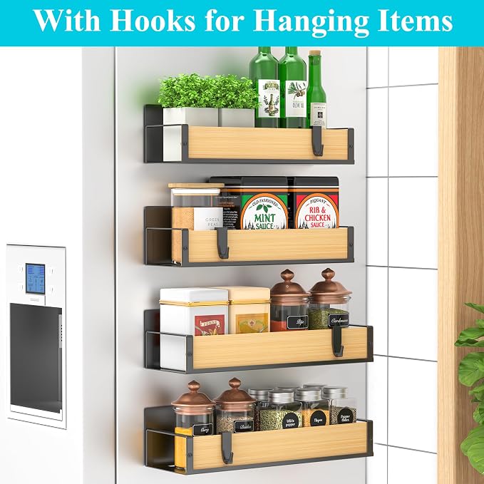 4 Pack Magnetic Spice Storage Rack Organizer - Image 2