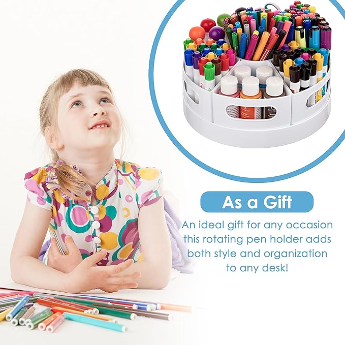 Art Supplies Organizer, Extra Large 360° Rotating Desk Organizer - Image 9