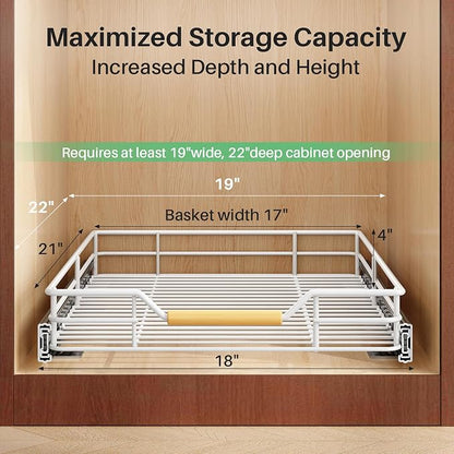Pull out Cabinet Organizer, Heavy Duty Smooth Sliding Under Cabinet Shelves - Image 3