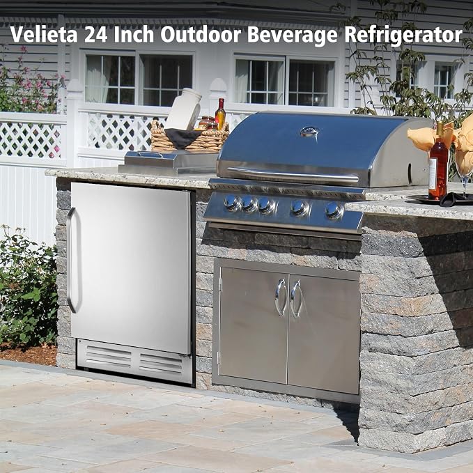 24 Inch Outdoor Beverage Refrigerator Cooler, Stainless Steel Wide Refrigerator - Image 2