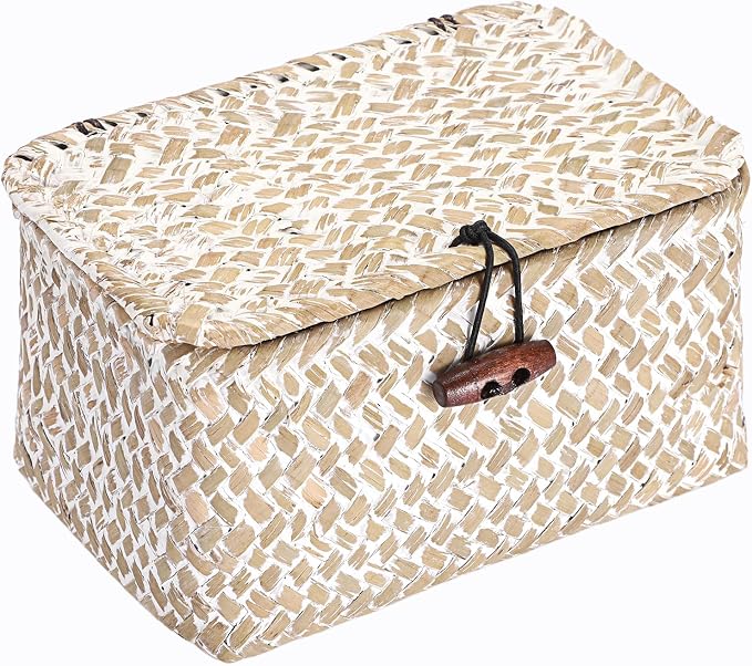 Hipiwe Wicker Shelf Basket Mini Seagrass Basket - Image 9