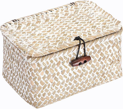 Hipiwe Wicker Shelf Basket Mini Seagrass Basket - Image 9