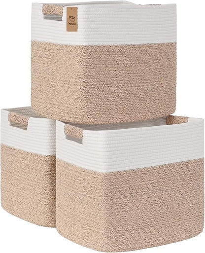 15×13 Inch Storage Cubes, 3 Pack Cube Storage Bins by Degeyoyo