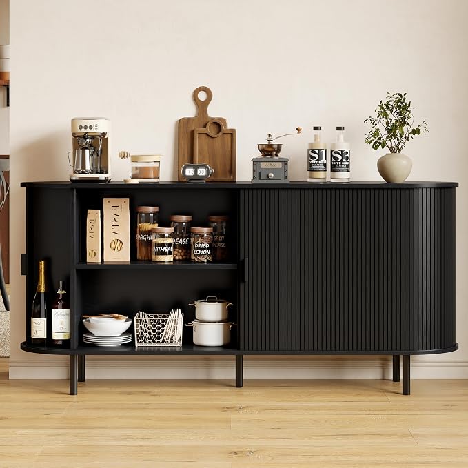 Buffet Sideboard Cabinet with Storage, Modern Accent Coffee Bar Console Table - Image 3