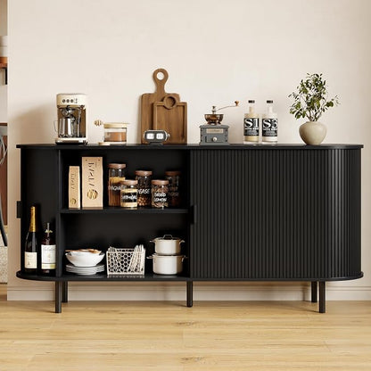 Buffet Sideboard Cabinet with Storage, Modern Accent Coffee Bar Console Table - Image 3