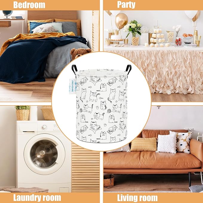 LANGYASHAN Laundry Basket Canvas Fabric Collapsible Organizer Basket - Image 3