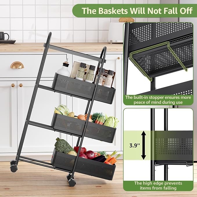 KINGRACK 4-Tier Slim Storage Cart - Image 5
