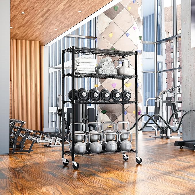 Wire Shelving Unit with Wheel, 53 inch Wide shelving - Image 7