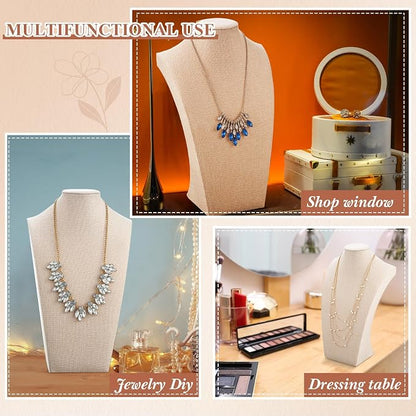 Kigley 6 Pcs Linen Necklace Display Bust Jewelry Holder Necklace Retail - Image 5